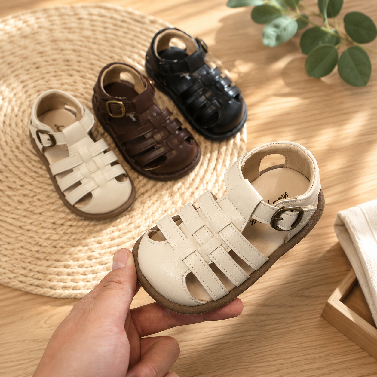 Toddler Fisherman Sandals – Soft Sole Non-Slip Baby Walking Shoes with Breathable Closed-Toe Design
