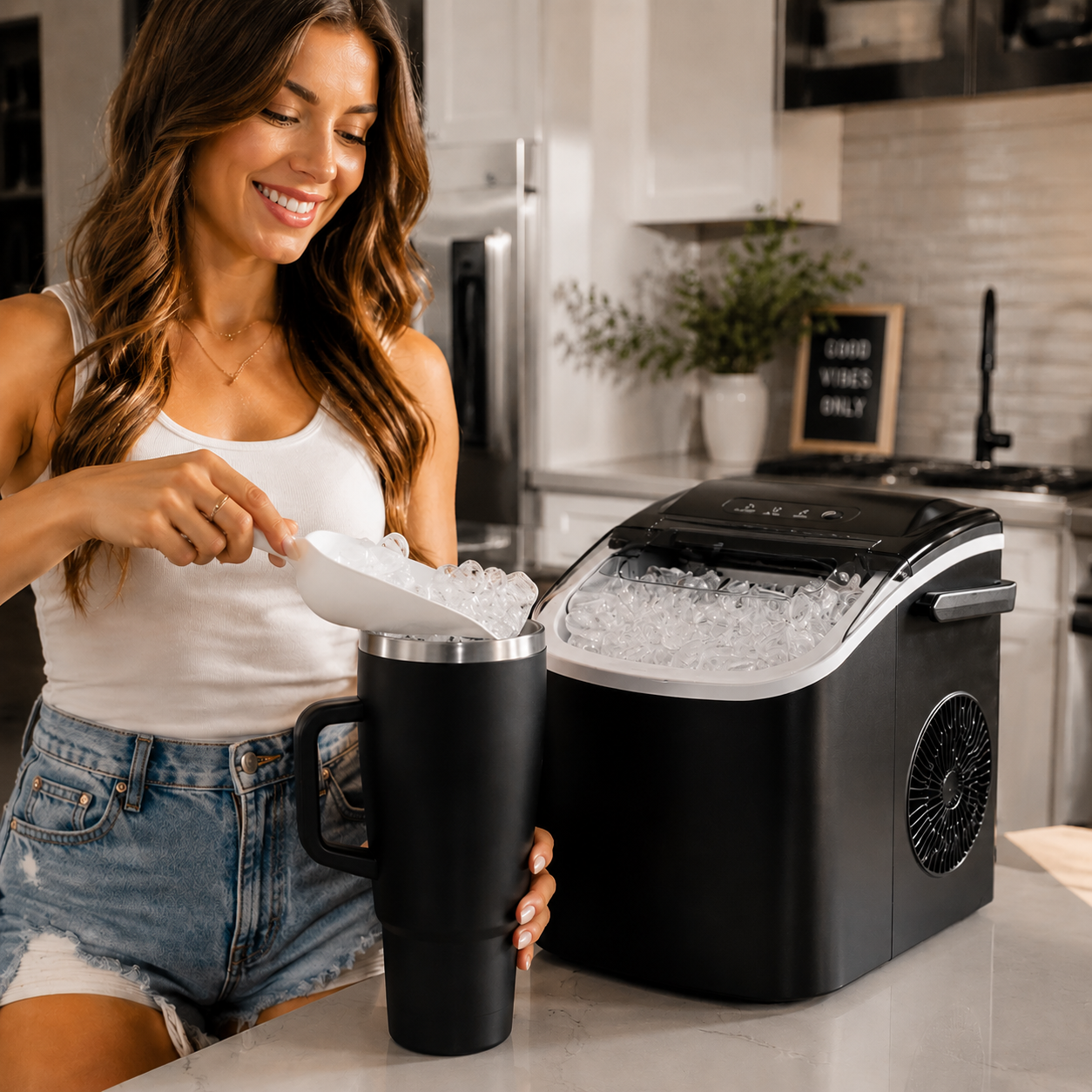 Portable Countertop Ice Maker – Fresh Ice in Minutes